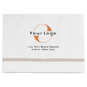 Logo op White & Tan, Black Text Company Business L Groot Cadeauzakje (Voorkant)