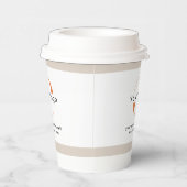 Logo op White & Tan, Black Text Company Business P Papieren Bekers (Rechts)