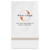 Logo op White & Tan, Black Text Company Business S Klein Cadeauzakje (Achterkant)