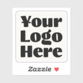 Logo op White Vinyl square Company Business Helmet Sticker (Vel)