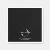 Logo op zwart-wittekst bedrijfspapier servet (Voorkant)