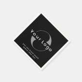 Logo op zwart-wittekst bedrijfspapier servet (Hoek)