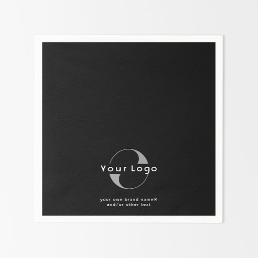 Logo op zwart-wittekst bedrijfspapier servet