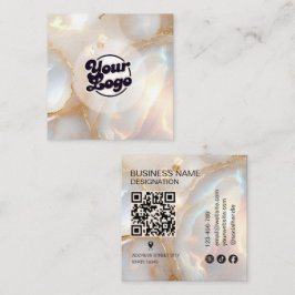 Logo Opal steen monogram Qr Code Vierkante Visitekaartje