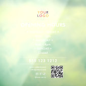 Logo Open Hours QR Code Business Raamsticker (Vel 3)
