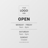 Logo Open Moderne Professional Window Cling Raamsticker (Vel)