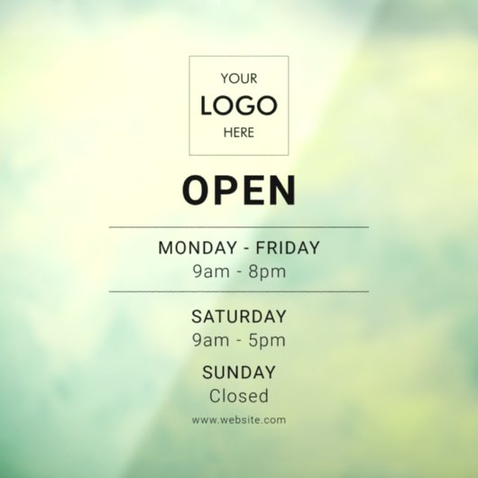 Logo Open Moderne Professional Window Cling Raamsticker (Vel 3)