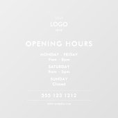 Logo Open uren Moderne Zaken Raamsticker (Vel)