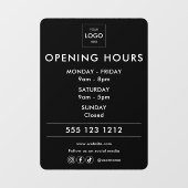 Logo Open uren Sociale Media Business Raamsticker (Vel)