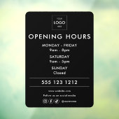 Logo Open uren Sociale Media Business Raamsticker (Vel 3)