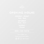 Logo Open uren Sociale Media Business Raamsticker (Vel)