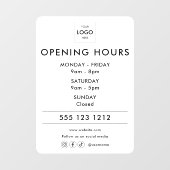 Logo Open uren Sociale Media Business Raamsticker (Vel)