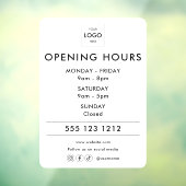 Logo Open uren Sociale Media Business Raamsticker (Vel 3)