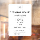 Logo Open uren Sociale Media Business Raamsticker (Vel 2)