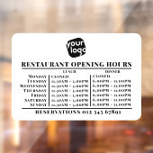 Logo opening lunch diner uren restaurant raamsticker (Vel 2)
