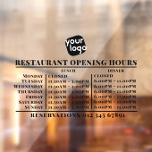 Logo opening lunch diner uren restaurant raamsticker (Vel 2)