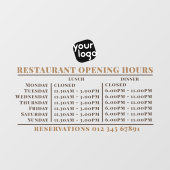 Logo opening lunch diner uren restaurant raamsticker (Vel)