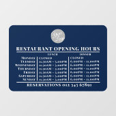 Logo opening uren lunch diner restaurant raamsticker (Vel)