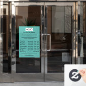 Logo Openingstijden Bedrijfsuren Openingstijden Raamsticker (Kantoordeur)