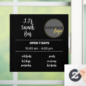 LOGO OPENINGSTIJDEN KLEINE ONDERNEMING  RAAMSTICKER (Huis)