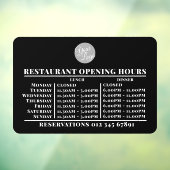 Logo openingstijden lunch diner restaurant raamsticker (Vel 3)