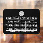 Logo openingstijden lunch diner restaurant raamsticker (Vel 2)