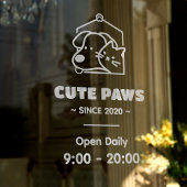 Logo & Openingstijden van leuk huisdierenwinkels v Raamsticker