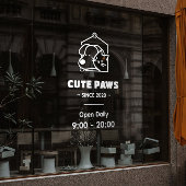 Logo & Openingstijden van leuk huisdierenwinkels v Raamsticker