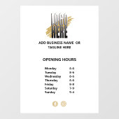 Logo openingstijden voor bedrijven op wit raamsticker (Vel)