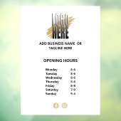 Logo openingstijden voor bedrijven op wit raamsticker (Vel 3)