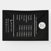 Logo openingsuren bedrijf spandoek (Horizontaal)