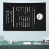 Logo openingsuren bedrijf spandoek (Beurs)