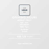 Logo Openingsuren Modern Zakelijk Raamsticker (Vel)