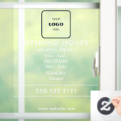 Logo Openingsuren Modern Zakelijk Raamsticker (Huis)