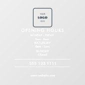 Logo Openingsuren Moderne Bedrijfsraamfolie Raamsticker (Vel)