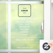 Logo Openingsuren Moderne Bedrijfsraamfolie Raamsticker (Huis)