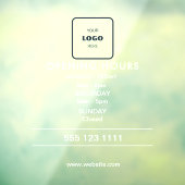 Logo Openingsuren Moderne Bedrijfsraamfolie Raamsticker (Vel 3)