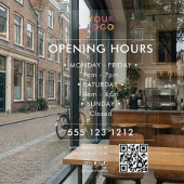 Logo Openingsuren QR-code Bedrijf Raamsticker