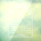 Logo openingsuren witte boogvormige lijst raamsticker (Vel 3)