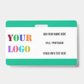 Logo or Photo and QR Code Name Badge Example (Voorzijde)