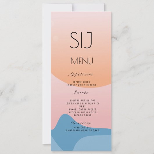 Logo Organic Beach Sunset Dinner Menu Beach (Voorkant)