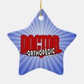 LOGO ORTHOPEDIC DOCTOR BIG RED LETTERS KERAMISCH ORNAMENT (Voorkant)