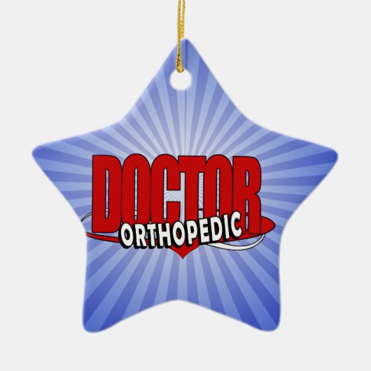 LOGO ORTHOPEDIC DOCTOR BIG RED LETTERS KERAMISCH ORNAMENT (Voorkant)