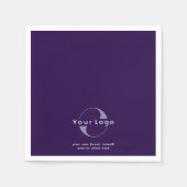 Logo over Paars + wittekst bedrijfspapier Servet (Voorkant)