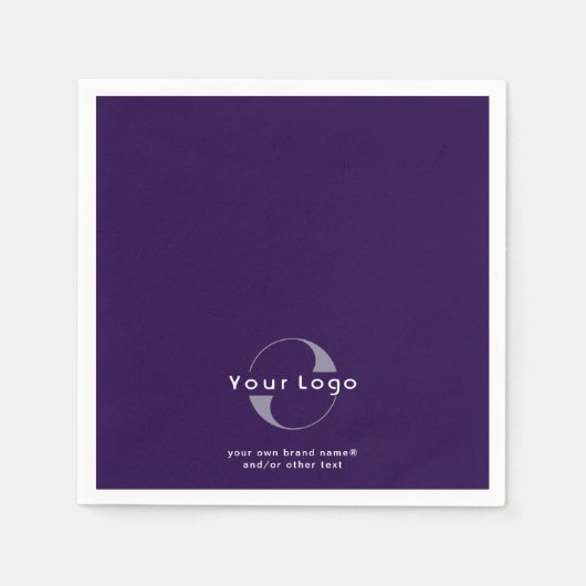 Logo over Paars + wittekst bedrijfspapier Servet (Voorkant)