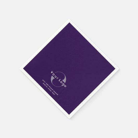 Logo over Paars + wittekst bedrijfspapier Servet (Hoek)