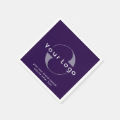 Logo over Paars + wittekst bedrijfspapier Servet (Hoek)