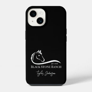 Logo paardenranch equestriële stal branding iPhone 14 hoesje