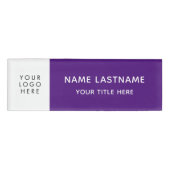 Logo Paarse minimalistische eenvoudige moderne mag Naambadge (Voorkant)
