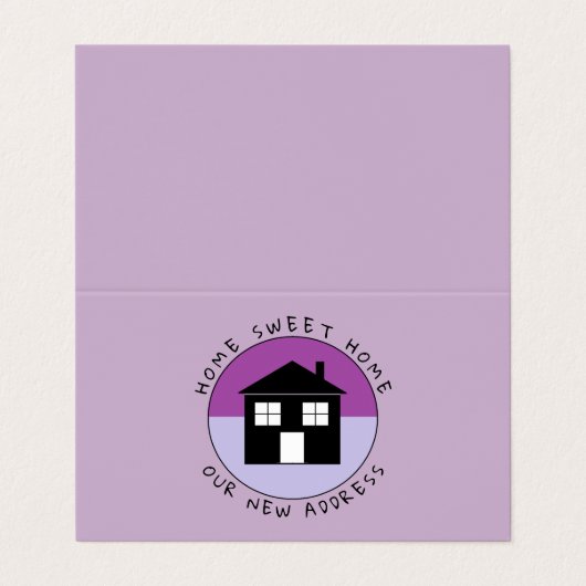 Logo Paarse woning, adreswijziging Visitekaartje (Buitenkant ongevouwen)